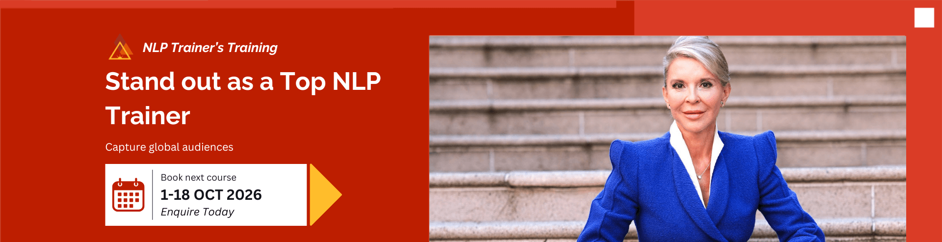 2026 NLP Trainer's Training dates in October with Dr Adriana James