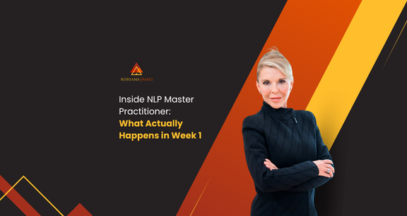Dr Adriana James leading NLP Master Practitioner training online with global participants in Week 1 session